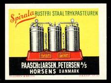 Estampilla de póster de Dinamarca - Pasteurizador en espiral - A&B Mærkat # 1917 - c.1938, usado segunda mano  Embacar hacia Argentina