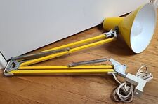 Used, VTG 60's LEDU Drafting Desk Lamp Yellow 35” Articulating Swing Arm MCM Sweden  for sale  Shipping to South Africa