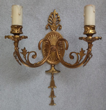 Vintage 1960's Regency Style Gilt Metal Ornate Wall Light Twin Bulb Fitting for sale  Shipping to South Africa