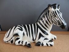Estatueta de animal de porcelana cerâmica zebra marrom preto e branco grande vintage comprar usado  Enviando para Brazil