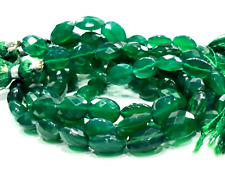 Used, GREEN ONYX OVAL FACETED 8X10 MM GEMSTONE BEADS 9"INCH 1 STRANDS for sale  Shipping to South Africa