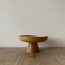 Used, Vintage Rustic Style Hand Turned Wooden Pedestal Serving Fruit Bowl Display for sale  Shipping to South Africa