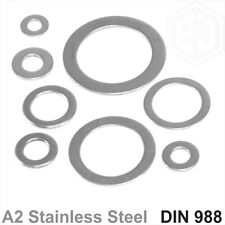 A2 Stainless Steel Shim Washers Flat Shims Thick 0.1 0.2 0.25 0.5 1 2mm DIN 988 for sale  Shipping to South Africa