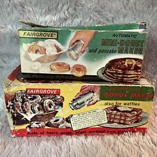VINTAGE Fairgrove Donut Maker and Mini Donut Maker Set with Original Boxes 70s, used for sale  Shipping to South Africa