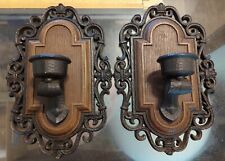 Vintage Gothic Victorian Syroco Wall Candle Holder Sconces Set Hanging #4109 for sale  Shipping to South Africa