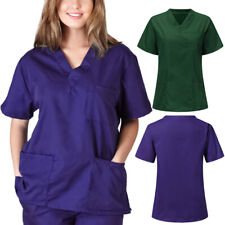 Usado, Prendas para el torso uniforme de enfermería cuello en V manga corta con blusa de bolsillo segunda mano  Embacar hacia Mexico