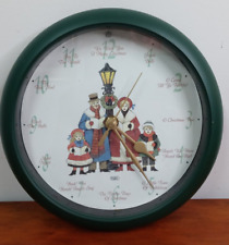 "Reloj de pared musical de Navidad villancicos redondo verde árbol de Navidad de 8"" de diámetro", usado segunda mano  Embacar hacia Argentina