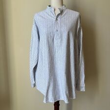 My Grandfather Shirt Mens XL White Blue Stripes Half Button Flannel Ireland for sale  Shipping to South Africa