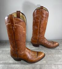 Botas vaqueras occidentales de cuero j Chisholm marrón jaspeado #D931 para hombre talla 8,5 vintage, usado segunda mano  Embacar hacia Argentina