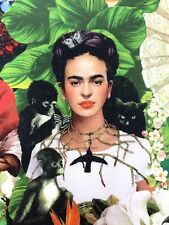 Tela multicolor Frida, foto artista mexicano algodón Kahlo segunda mano  Embacar hacia Mexico