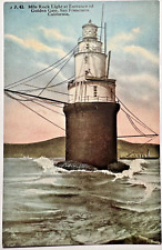 Cartão postal Golden Gate San Francisco Califórnia navio C3 1910 MILE ROCK LIGHTHOUSE comprar usado  Enviando para Brazil