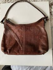 Vintage Mulberry Tote Handbag Chestnut Tan Brown Congo Leather Crocodile Style  for sale  MANSFIELD
