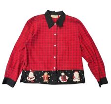 Camisa de Natal feminina abotoada vermelha quadriculada 3D bonecas de inverno em excelente estado usado grama limão comprar usado  Enviando para Brazil