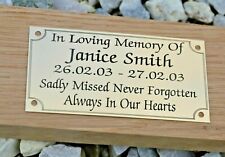 MEMORIAL BENCH PLAQUE SOLID BRASS GRAVE SIGN PERSONALISED ENGRAVED  4" X 2" for sale  Shipping to South Africa