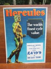 Hercules bicycle card for sale  SOLIHULL