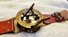 Sun Dial Leather Watch Brass Compass Leather Antique Old Gold Lustre Unusual UK, used for sale  Shipping to South Africa