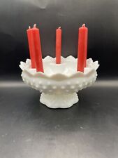 VTG Fenton Milk Glass Hobnail Centerpiece Compote Dish Candleholder 6.5"x 3.75" for sale  Shipping to South Africa