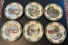 Set Of 6 Johnson Brothers Friendly Village 10.5" Dinner Plates All Different EUC, used for sale  Shipping to South Africa