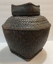 Antique Single-Rod Coiled Ifugao Woven Large Basket Lid Folk Art Tribal Decor for sale  Shipping to South Africa
