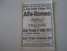 advertising Pubblicità 1924 ALFA ROMEO VINCE GRAN PREMIO D'ITALIA ANTONIO ASCARI comprar usado  Enviando para Brazil