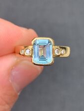 18ct gold diamond blue topaz 5 stone ring for sale  Shipping to South Africa