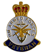 UK veterans armed forces pin badge brooch royal RAF Navy british Army gift, used for sale  UK