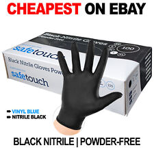100 Black Nitrile Powder & Latex Free Thick Disposable Gloves Tattoo Mechanic for sale  Shipping to South Africa