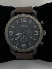 Usado, Relógio Fossil Nate JR1401 masculino couro preto mostrador analógico quartzo genuíno HO430 comprar usado  Enviando para Brazil