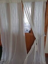 Extra LONG Ivory Sheer Voile Curtains 114” Drop x 57” Wide. Cleaned. 2 Pairs Avl for sale  Shipping to South Africa