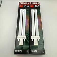 Lote de 2 lâmpadas fluorescentes compactas Philips PL-S 9W/27 9W G-23 2 PINOS comprar usado  Enviando para Brazil