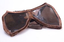 ✅ MEISS? ANTIQUE ’SLALOM’ SKI SKIYING GOGGLES BROWN MESH SIDES MILITARY? c.1940, used for sale  Shipping to South Africa