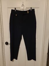 Pantalón Veronica Barba Renzo Azul Marino Dorado Botones Corte Pierna Ajustada Talla 16 $395 segunda mano  Embacar hacia Argentina