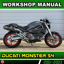 DUCATI MONSTER S4 REPAIR MANUAL 2001 - 2003 - SERVICE WORKSHOP ENGLISH ON CD segunda mano  Embacar hacia Argentina