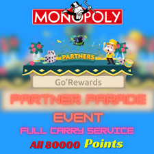 Monopoly GO! – EVENT PARTNER - Parade Partners Event Full Carry🔥ALL 80K points, used for sale  Shipping to South Africa