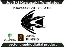 Usado, Modelos de jet ski Kawasaki ZXi 750-1100 formato vetorial Ai Cdr prontos para design J9 comprar usado  Enviando para Brazil