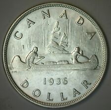 Moneda dólar de plata 1936 Canadá BU canoa Voyager canadiense sin circular $1, usado segunda mano  Embacar hacia Argentina