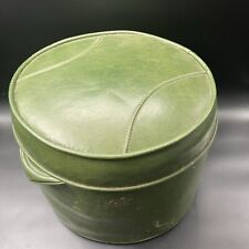 Vintage 1970s Funky Mid Century Green Baseball Vinyl Ottoman Foot Stool, used for sale  Shipping to South Africa