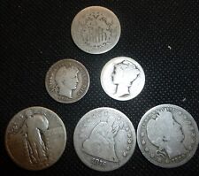 Lote de monedas de plata 90% monedas de EE. UU. A4#M5-6T colección de monedas de tipo temprano segunda mano  Embacar hacia Argentina