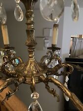 6 light brass chandelier for sale  Dover
