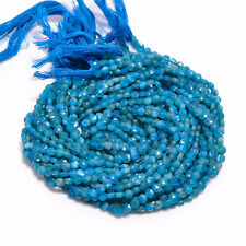 Begagnade, Natural Neon Blue Apatite Gemstone Coin Faceted Beads 4X4 mm Strand 13" GB-174 till salu  Toimitus osoitteeseen Sweden