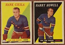 Używany, 1958 Topps #49 Hank Ciesla RC #60 Harry Howell NY Rangers Oryginalne karty hokejowe na sprzedaż  Wysyłka do Poland