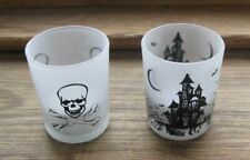 Lote de 2 xícaras de vidro Skull Shot Haunted House Whiskey Drinking Tea Lite Votive SO7, usado comprar usado  Enviando para Brazil