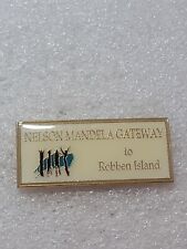 Nelson Mandela Gateway to Robben Island Enamel Lapel Pin South Africa Gold Toned, used for sale  Shipping to South Africa