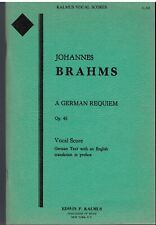 Usado, Johannes Brahms ~ Un Réquiem Alemán ~ Partitura Vocal Texto Alemán OP45 Partitura Musical segunda mano  Embacar hacia Argentina