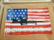Cartaz de rifle bandeira americana M16 impressão S/N ESTADO PERFEITO BANDEIRA DOS EUA folha de nota de dólar sem cortes, usado comprar usado  Enviando para Brazil