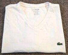 Camiseta Para Hombre Lacoste Logotipo Cocodrilo 100% Pima Algodón Blanco Mangas Cortas Cuello en V segunda mano  Embacar hacia Argentina