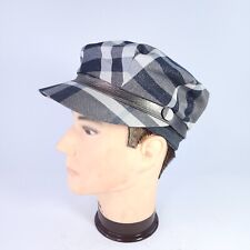 Gorra plana de algodón Burberrys Nova Check Newsboy sombrero gris cuero cinturón gorra de conducir M segunda mano  Embacar hacia Argentina