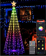 Usado, 265 luces LED 6 pies cono de Navidad con parte superior de estrellas árbol de Navidad APLICACIÓN HAZLO TÚ MISMO segunda mano  Embacar hacia Argentina