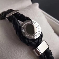 Pulseira de couro Montblanc Meisterstuck icônica ônix preto modelo 111402 nova comprar usado  Enviando para Brazil