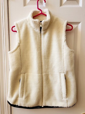 Talbots Full Zip Sherpa Vest  Ivory  Side Zip Pockets Petite/ Small for sale  Shipping to South Africa